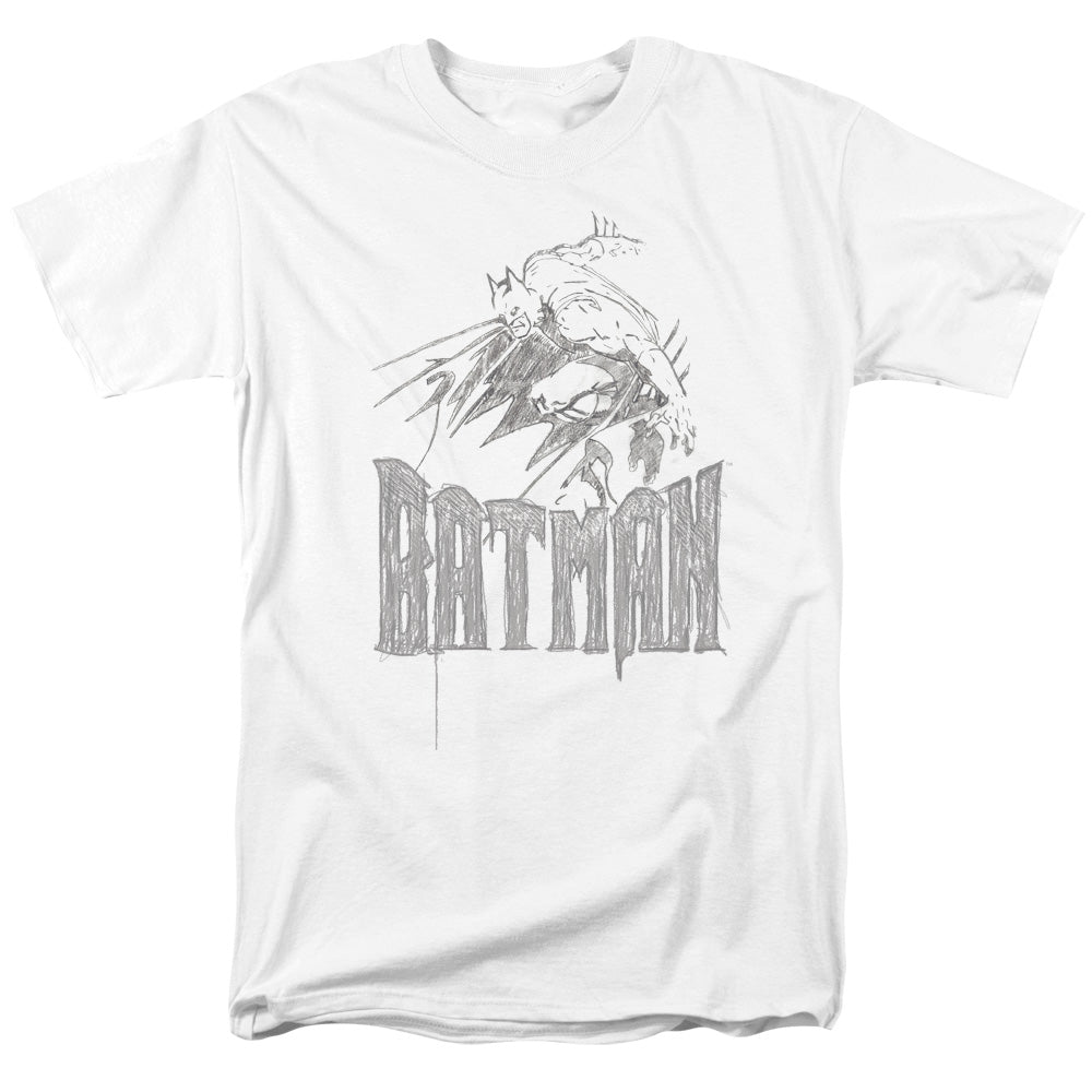 Batman Comics Knight Sketch Men's 18/1 Cotton Short-Sleeve T-Shirt