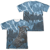 Batman Comics Lightning Strikes Men's Regular Fit Poly Cotton Short-Sleeve T-Shirt