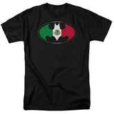 Batman Comics Mexican Flag Shield Men's 18/1 Cotton Short-Sleeve T-Shirt
