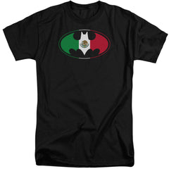 Batman Comics Mexican Flag Shield Men's 18/1 Tall Cotton Short-Sleeve T-Shirt