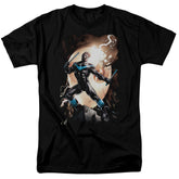 Batman Comics Nightwing Against Owls Men's 18/1 Cotton Short-Sleeve T-Shirt