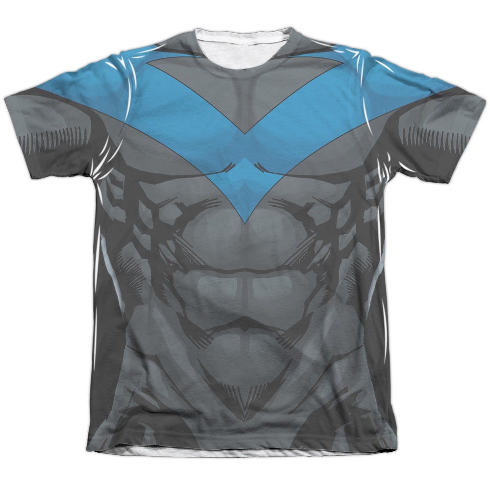 Batman Comics Nightwing Blue Uniform Men's Regular Fit Poly Cotton Short-Sleeve T-Shirt