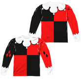 Batman Comics Quinn Costume (Front/Back Print) Men's Regular Fit Polyester Long-Sleeve T-Shirt