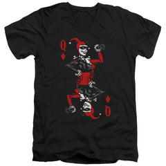 Batman Comics Quinn Of Diamonds Men's 30/1 Cotton Slim V-Neck T-Shirt