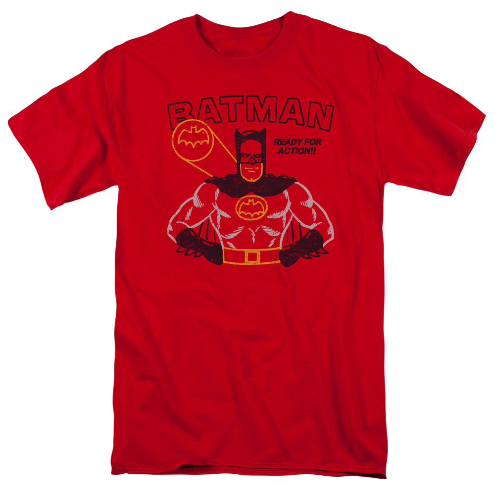 Batman Comics Ready For Action Men's 18/1 Cotton Short-Sleeve T-Shirt