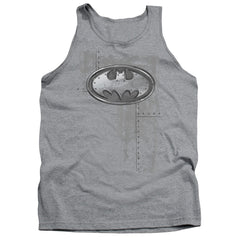 Batman Comics Rivited Metal Logo Men's 18/1 Cotton Tank Top