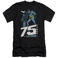 Batman Comics Rooftop Men's Ultra-Soft 30/1 Cotton Slim Short-Sleeve T-Shirt