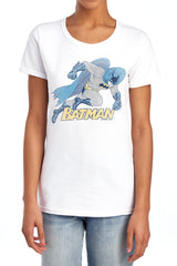 Batman Comics Running Retro Women's 18/1 Cotton Short-Sleeve T-Shirt