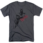 Batman Comics Sketch Bat Red Logo Men's 18/1 Cotton Short-Sleeve T-Shirt