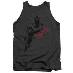 Batman Comics Sketch Bat Red Logo Men's 18/1 Cotton Tank Top