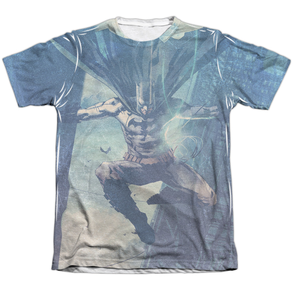 Batman Comics Skyscrapers Men's Regular Fit Poly Cotton Short-Sleeve T-Shirt