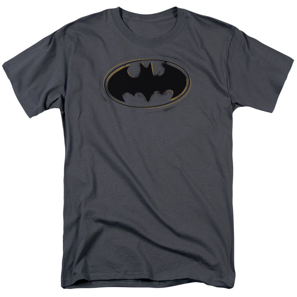 Batman Comics Spray Paint Logo Men's 18/1 Cotton Short-Sleeve T-Shirt