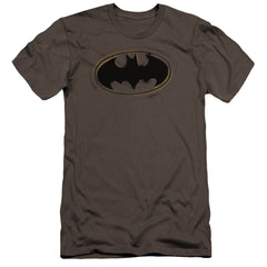 Batman Comics Spray Paint Logo Men's Ultra-Soft 30/1 Cotton Slim Short-Sleeve T-Shirt