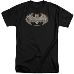 Batman Comics Steel Fire Shield Men's 18/1 Tall Cotton Short-Sleeve T-Shirt