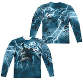 Batman Comics Stormy Knight (Front/Back Print) Men's Regular Fit Polyester Long-Sleeve T-Shirt