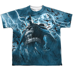 Batman Comics Stormy Knight Youth Regular Fit Poly Short-Sleeve T-Shirt