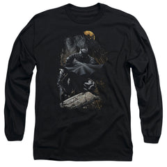 Batman Comics Sweeping Cape Men's 18/1 Cotton Long-Sleeve T-Shirt