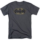 Batman Comics Tattered Logo Men's 18/1 Cotton Short-Sleeve T-Shirt