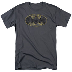 Batman Comics Tattered Logo Men's 18/1 Cotton Short-Sleeve T-Shirt