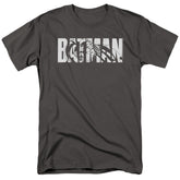 Batman Comics Text On Gray Men's 18/1 Cotton Short-Sleeve T-Shirt