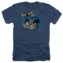 Batman Comics Through The Night Men's 30/1 Heather 60 40 Poly Short-Sleeve T-Shirt