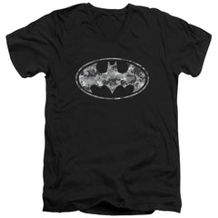 Batman Comics Urban Camo Shield Men's 30/1 Cotton Slim V-Neck T-Shirt