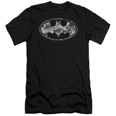 Batman Comics Urban Camo Shield Men's Ultra-Soft 30/1 Cotton Slim Short-Sleeve T-Shirt
