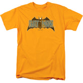 Batman Comics Vintage Bat Logo On Gold Men's 18/1 Cotton Short-Sleeve T-Shirt