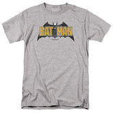 Batman Comics Vintage Bat Logo On Gray Men's 18/1 Cotton Short-Sleeve T-Shirt