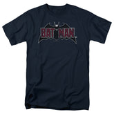 Batman Comics Vintage Bat Logo On Navy Men's 18/1 Cotton Short-Sleeve T-Shirt