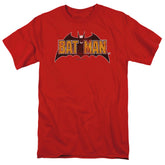 Batman Comics Vintage Bat Logo On Red Men's 18/1 Cotton Short-Sleeve T-Shirt