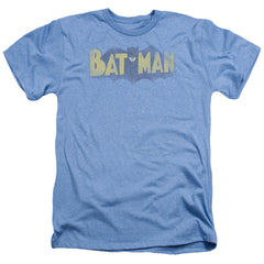 Batman Comics Vintage Logo Men's 30/1 Heather 60 40 Poly Short-Sleeve T-Shirt