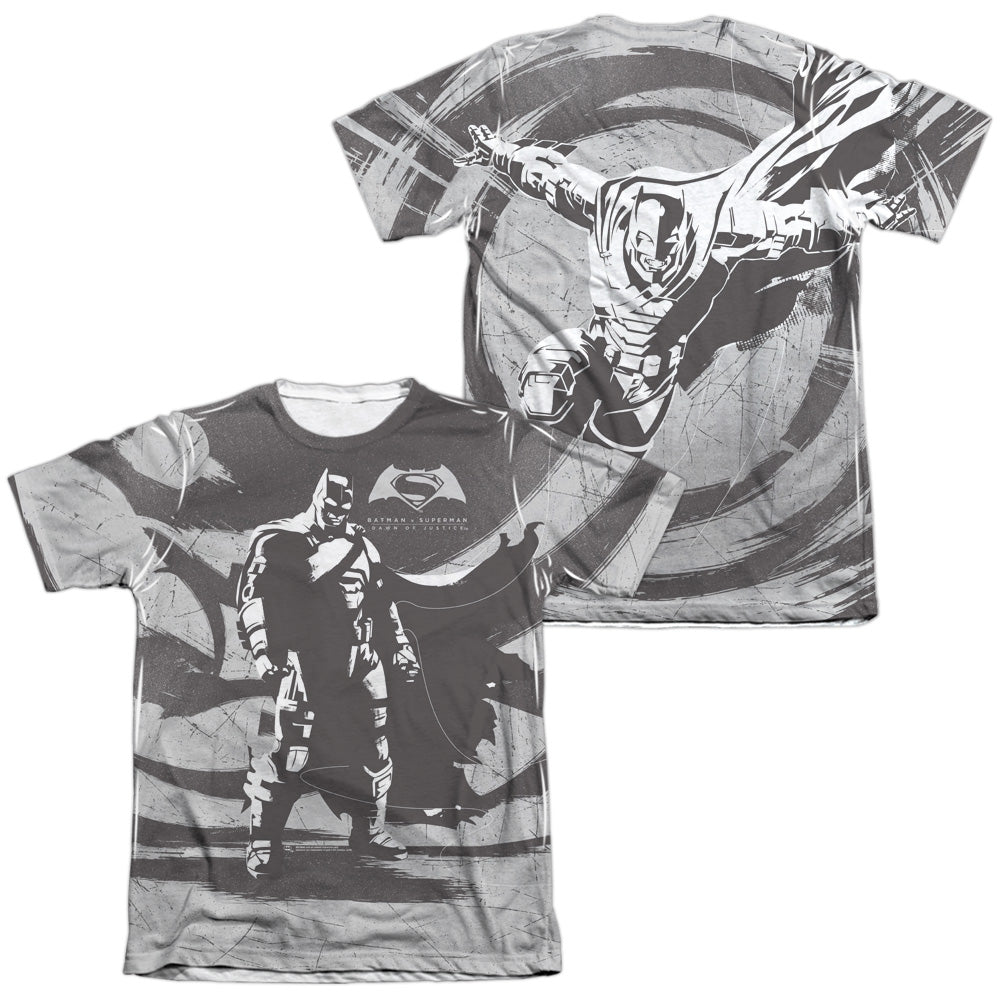 Batman v Superman Batman Contrast (Front/Back Print) Men's Regular Fit Poly Cotton Short-Sleeve T-Shirt