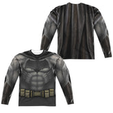 Batman v Superman Batman Uniform (Front/Back Print) Men's Regular Fit Polyester Long-Sleeve T-Shirt