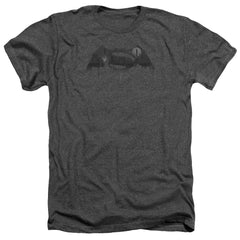 Batman v Superman Cityscape Logo Men's 30/1 Heather 60 40 Poly Short-Sleeve T-Shirt