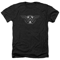 Batman v Superman Glow Emblem Men's 30/1 Heather 60 40 Poly Short-Sleeve T-Shirt
