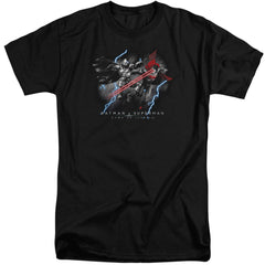 Batman v Superman Lightniing V Heat Vision Men's 18/1 Tall Cotton Short-Sleeve T-Shirt
