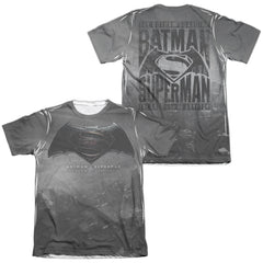Batman v Superman Logo City (Front/Back Print) Men's Regular Fit Poly Cotton Short-Sleeve T-Shirt