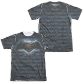 Batman v Superman Logo Pattern (Front/Back Print) Men's Regular Fit Poly Cotton Short-Sleeve T-Shirt