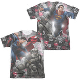 Batman v Superman Showdown (Front/Back Print) Men's Regular Fit Poly Cotton Short-Sleeve T-Shirt