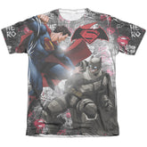 Batman v Superman Showdown Men's Regular Fit Poly Cotton Short-Sleeve T-Shirt