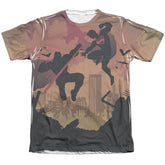 Batman v Superman Silhouette Fight Men's Regular Fit Poly Cotton Short-Sleeve T-Shirt