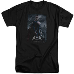 Batman v Superman Supe Poster Men's 18/1 Tall Cotton Short-Sleeve T-Shirt