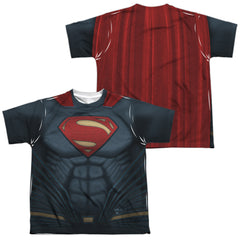 Batman v Superman Superman Uniform (Front/Back Print) Youth Regular Fit Poly Short-Sleeve T-Shirt