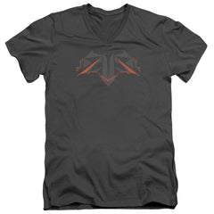 Batman v Superman Tech Bat Logo Men's 30/1 Cotton Slim V-Neck T-Shirt