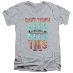 Battleship Can't Touch This Men's 30/1 Cotton Slim V-Neck T-Shirt