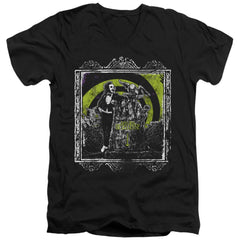 Beetlejuice Here Lies Men's 30/1 Cotton Slim V-Neck T-Shirt
