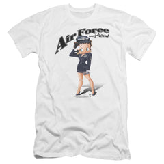 Betty Boop Air Force Boop Men's Ultra-Soft 30/1 Cotton Slim Short-Sleeve T-Shirt
