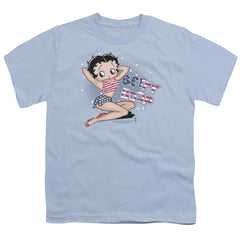Betty Boop All American Girl Youth 18/1 100% Cotton Short-Sleeve T-Shirt