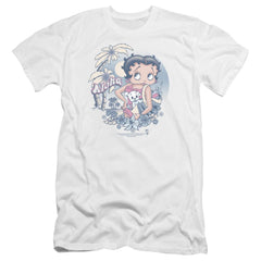 Betty Boop Aloha Men's Ultra-Soft 30/1 Cotton Slim Short-Sleeve T-Shirt